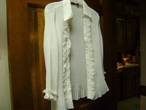 Figure Hugging Creamy White Ruffled Blouse - Size XL in Luke AFB, Arizona